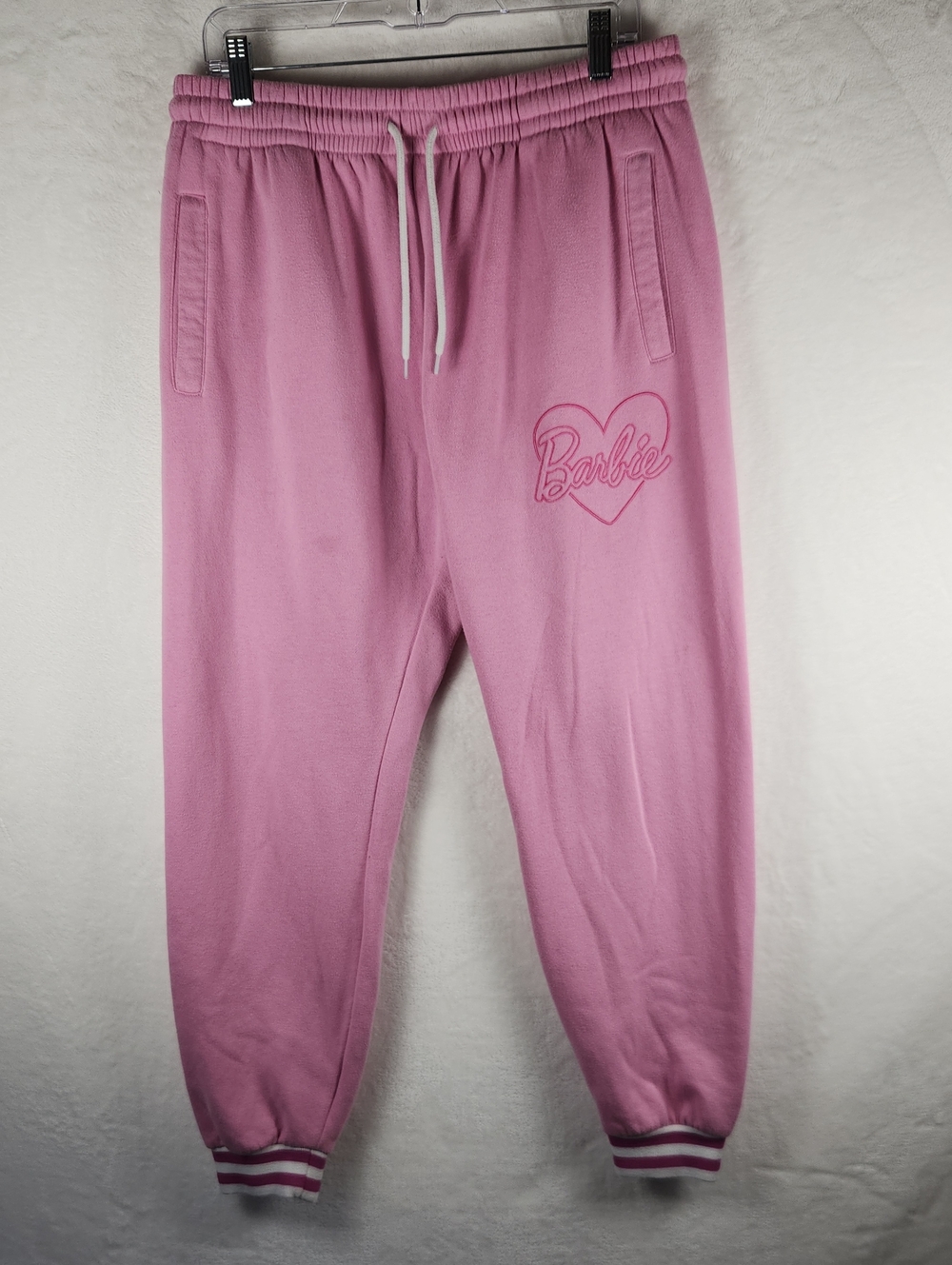 Barbie Pink Heart Logo Jogger Sweatpants Size XL
